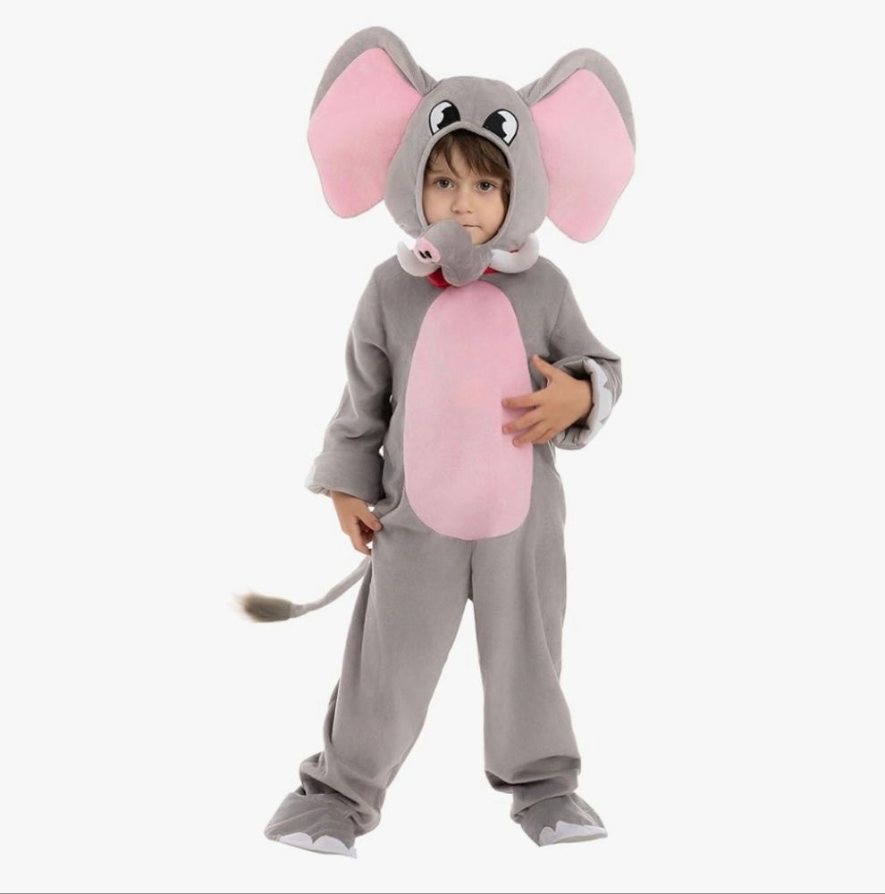 Adorable Elephant Costume for Kids - Gray and Pink